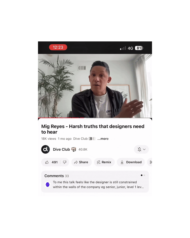 Comment updates dynamically based on video progress